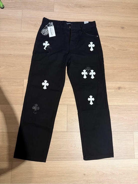 Chrome Hearts Other - Chrome Hearts Black Jeans with White Cross Appliqués